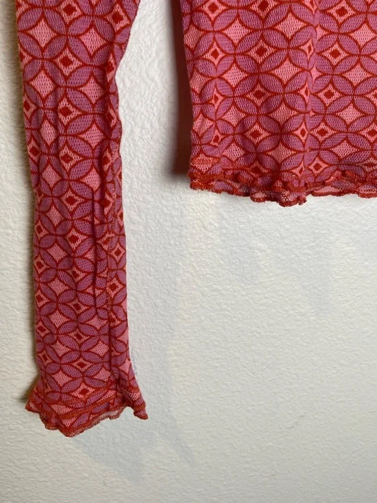 Free People Garner Long Sleeve Tee in Pink Combo Size XS - Picture 6 of 16